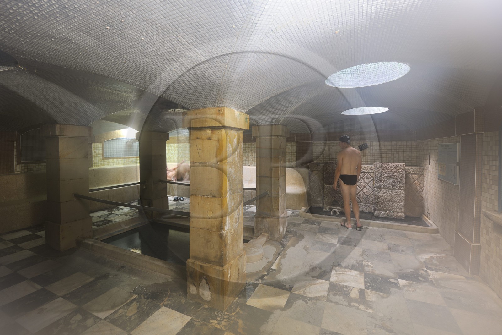 France, Vosges (88), Station thermale de Plombières-les-Bains, Centre Forme et Santé Calodaé, le hammam de l’époque romaine