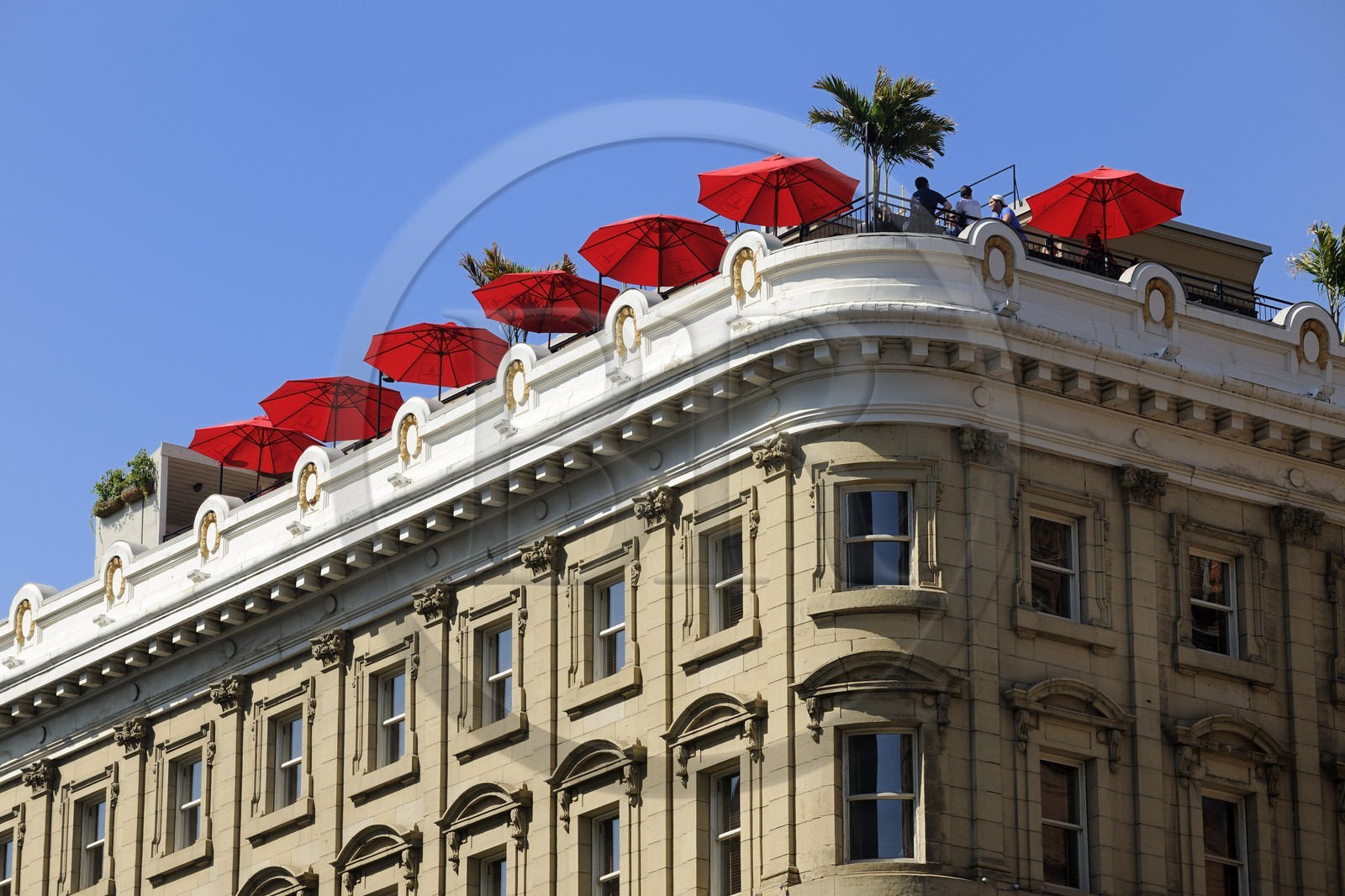 Canada, province de Québec, Montréal, quartier du Vieux-Montréal, le Vieux-Port, café terrasse de l'hotel de la place d'arme