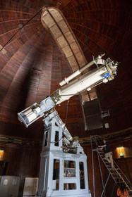 France, Alpes-Maritimes (06), Nice, le Mont Gros, l'observatoire conçu par l'architecte Charles Garnier, la lunette du Petit Equatorial