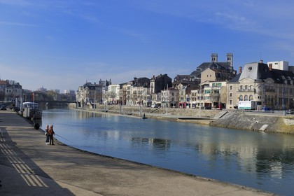 France, Meuse, Verdun, the Quai de Londres and the Cathedral