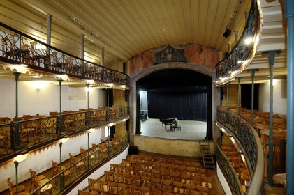 Brazil, Minas Gerais state, Ouro Preto, historical center listed as World Heritage by UNESCO, the oldest theater of Latin America from 1780 (Gold Route, Estrada Real)