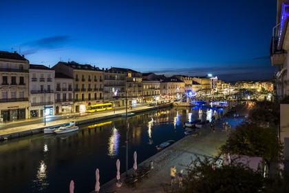 France, Hérault (34), Sète, Canal royal dans le Cadre royal