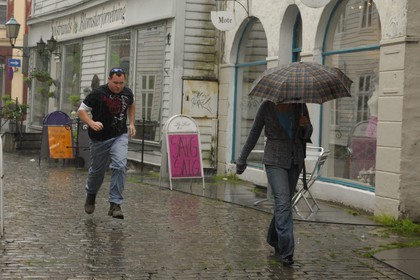 Norvège, Hordaland, Bergen,  jour de pluie