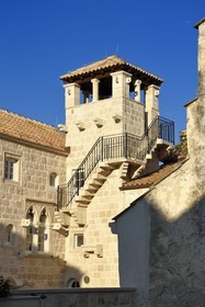 Croatie, Dalmatie, cote dalmate, Ile de Korcula, ville de Korcula, maison où aurait vécu Marco Polo