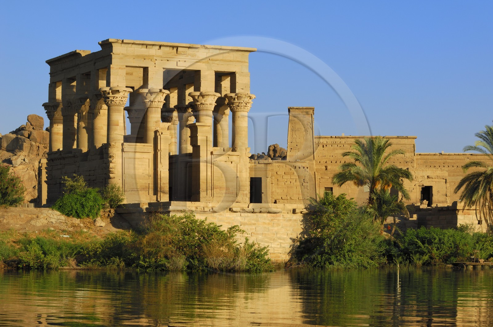 Egypte, Haute-Egypte, Nubie, vallée du Nil, Assouan, île d'Agilka, Philae classé Patrimoine Mondial de l'UNESCO, kiosque de l'empereur romain Trajan