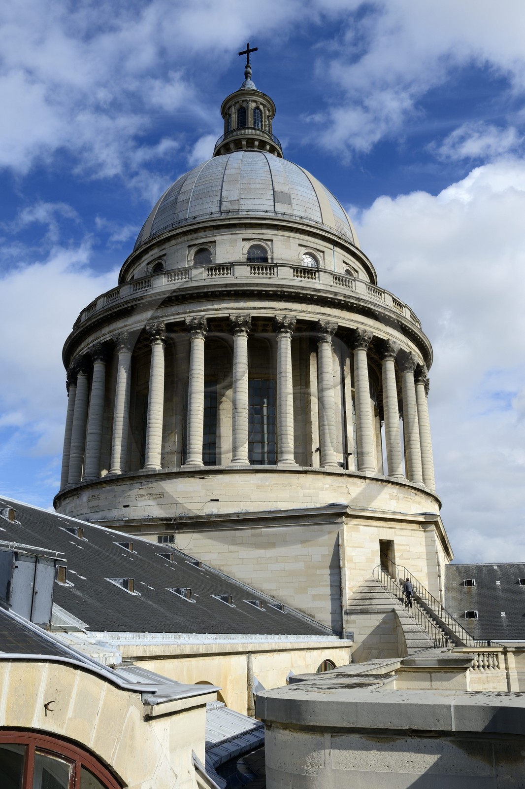 France, Paris (75), le Panthéon, le dôme (tour-lanterne) surmonté du lanternon