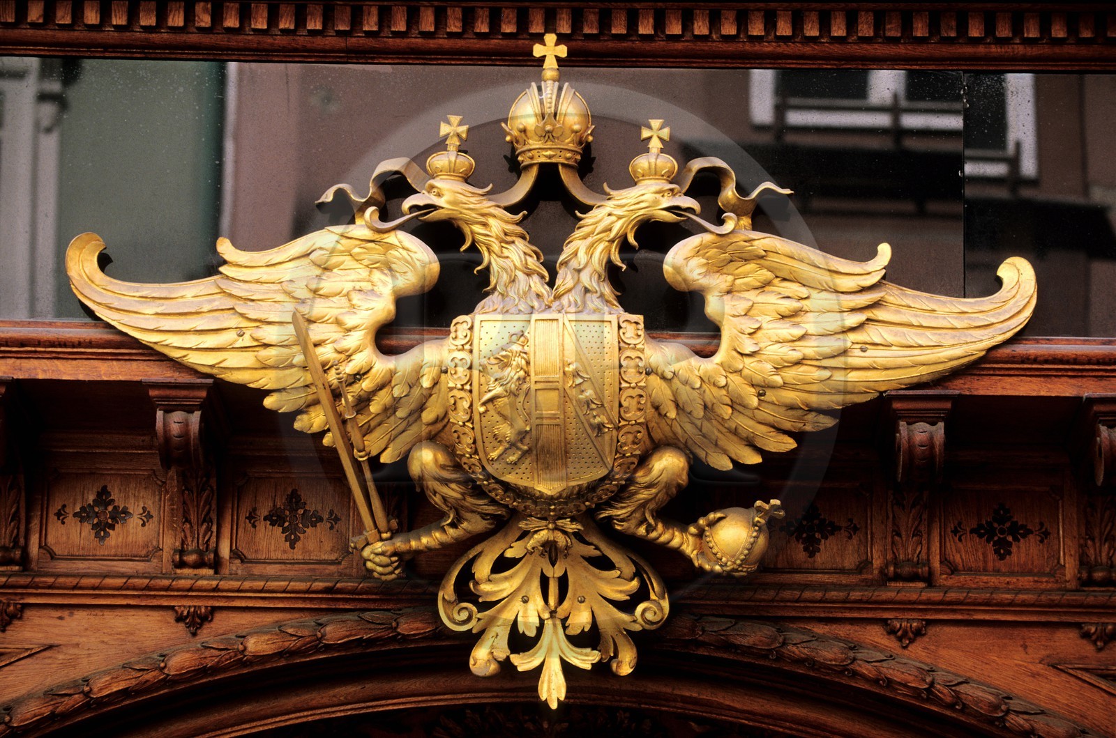 Austria, Styria, Graz, historic center listed as World Heritage by UNESCO, Hofgasse street, sign on the old bakery of the imperial court of the Edegger-Tax family