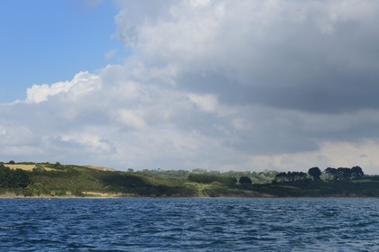 France, Finistere, Kermehelen peninsula (Morlaix Bay), Barnenez cairn, 6000 years old made of two cairns