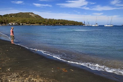 Italie, Sicile, iles Eoliennes, classées Patrimoine Mondial de l'UNESCO, ile de Vulcano, plage de sable noir de Porto de Levante