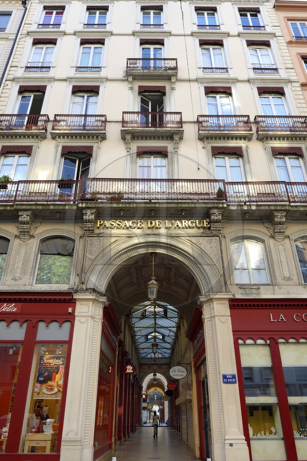 France, Rhône (69), Lyon, site historique classé Patrimoine Mondial de l'UNESCO, passage de l'Argue