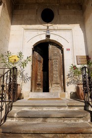 Turquie, Anatolie Centrale, province de Nevsehir, Cappadoce classée Patrimoine Mondial de l'UNESCO, Ürgüp, hôtel de luxe Yunak Evleri dans les anciennes maisons troglodytiques