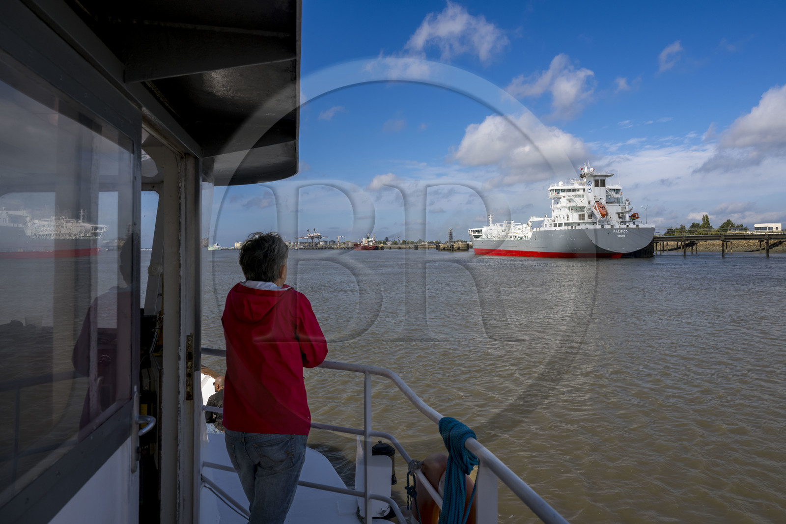 France, Loire Atlantique, Estuaire de la Loire, Saint Nazaire, Chemical tanker at the Grand port maritime de Nantes-Saint-Nazaire of Montoir-de-Bretagne