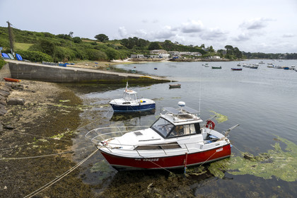 France, Finistère (29), Pays des Abers, Landeda, port du Vilh dans l'estuaire de l'Aber Benoit