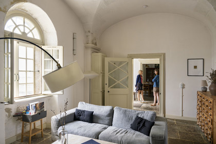 France, Finistère (29), Pays des Abers, Ile Vierge, le phare de l'Ile Vierge, l'ancien phare de 1845 transformé en écogite