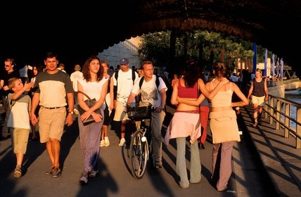 France, Paris (75), Paris-Plage fête tenue au mois d'août sur les quais de Seine fermés au trafic automobile