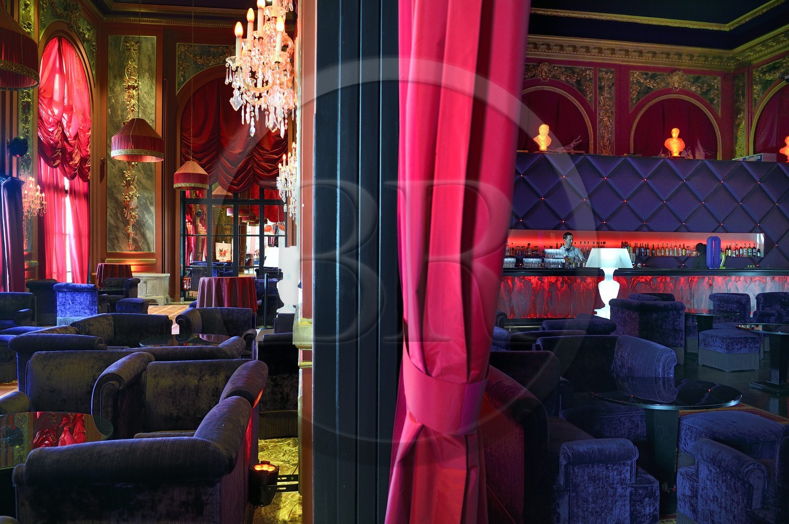 France, Calvados (14), Pays d'Auge, Deauville, Casino Barriere de Deauville, un des bars