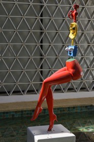 France, Alpes Maritimes, St Paul de Vence, Fondation Maeght, a museum of contemporary art, sculpture Young girl escaping (1968) by Joan Miro