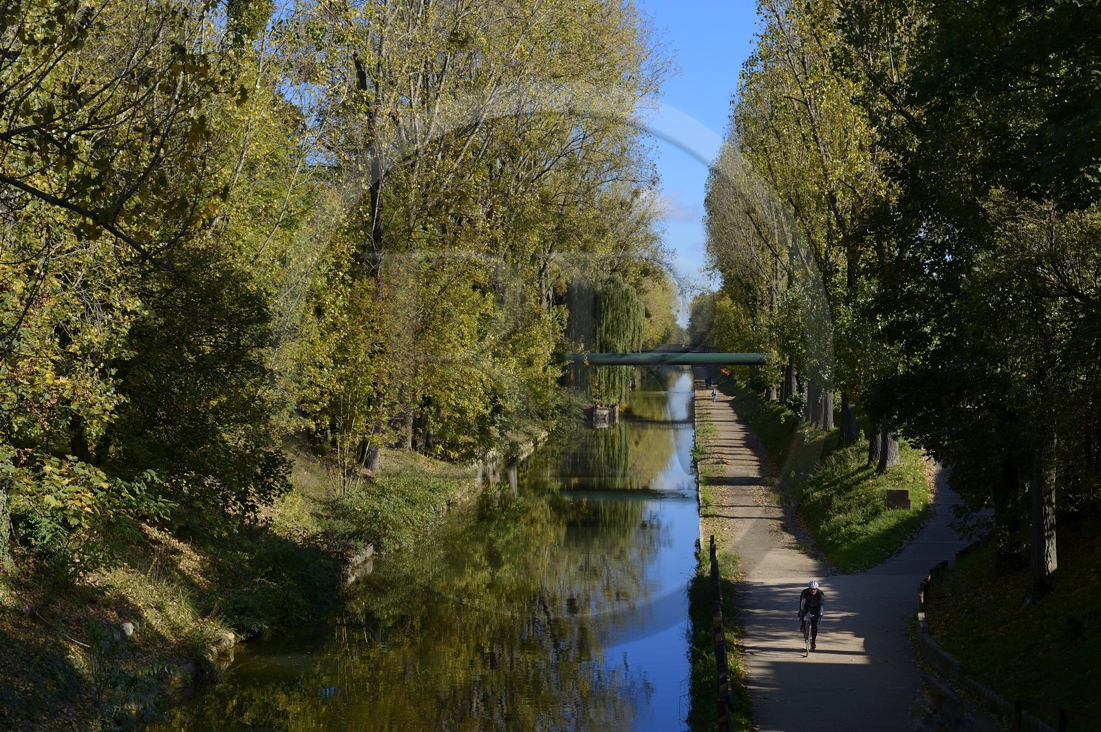 France, Seine-Saint-Denis (93), Sevran, le canal de l'Ourcq traverse le parc national forestier de la Poudrerie