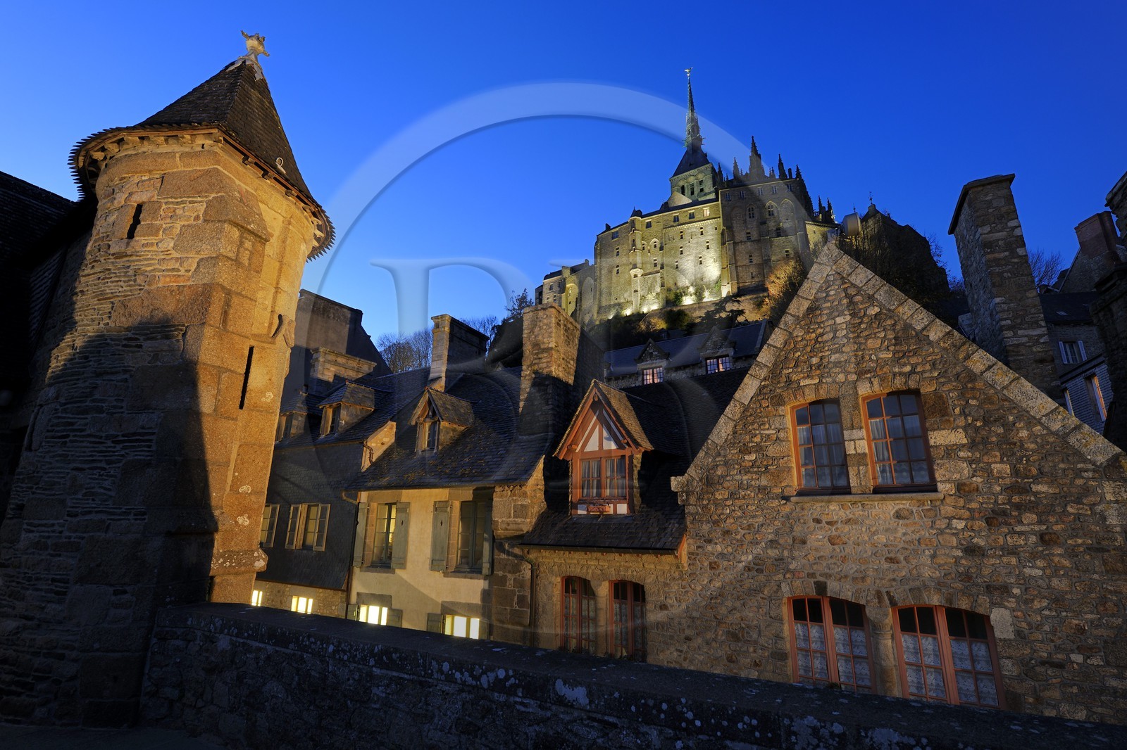 France, Manche (50), Mont-Saint-Michel, classé Patrimoine Mondial de l'UNESCO, l'abbaye et la Tour de l'Arcade