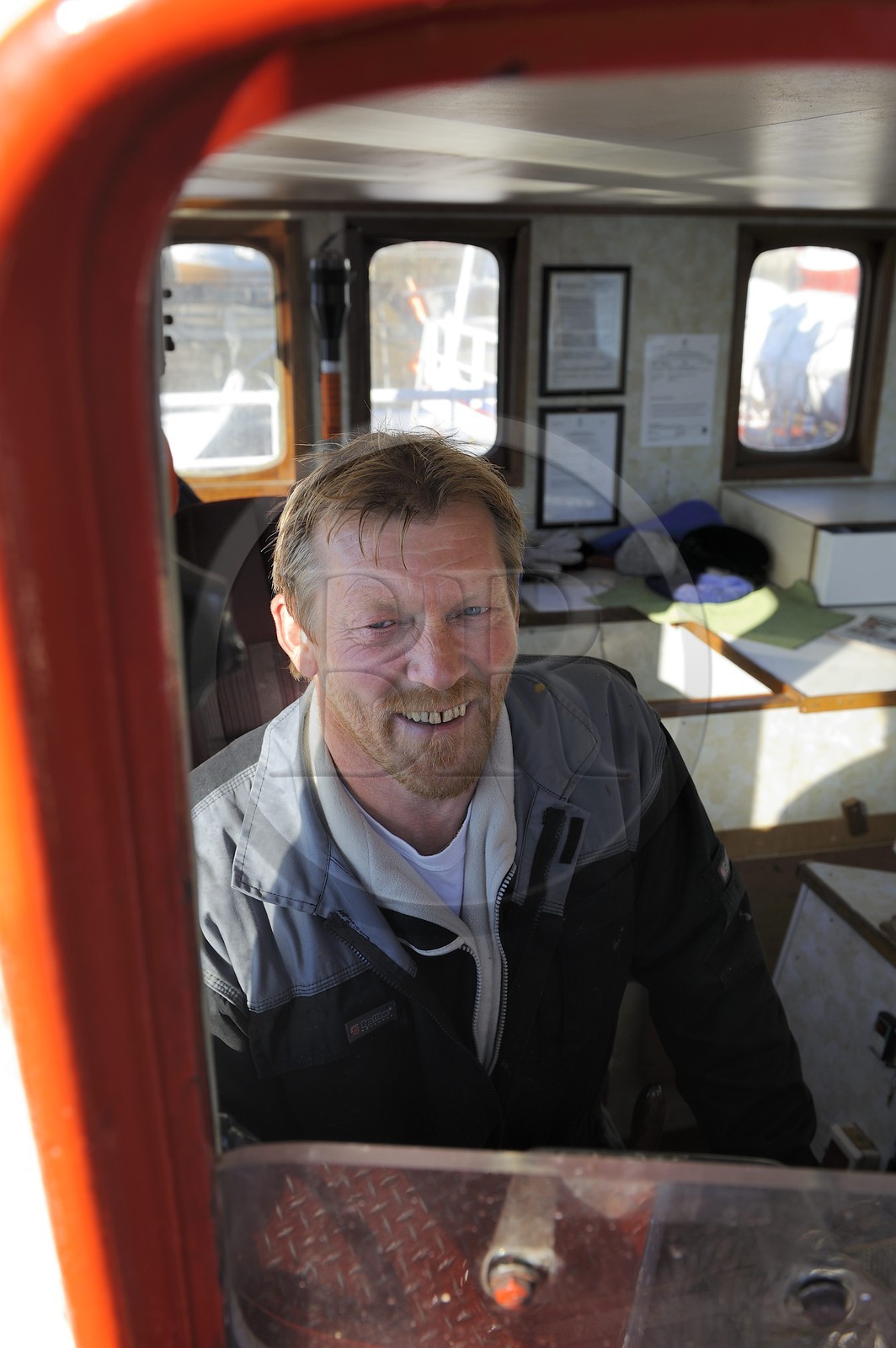Norway, Nordland County, Lofoten Islands, departure of the boat for fishing, fisherman