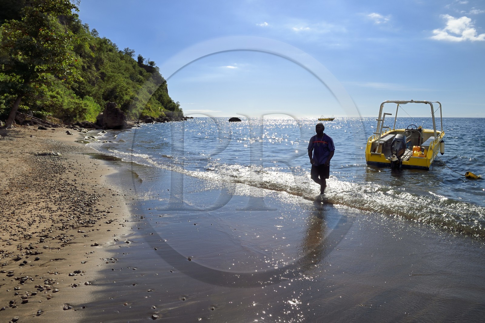 Caraïbes, Ile de la Dominique, Coulibistrie, Batalie Beach et estuaire de la rivière Coulibistrie