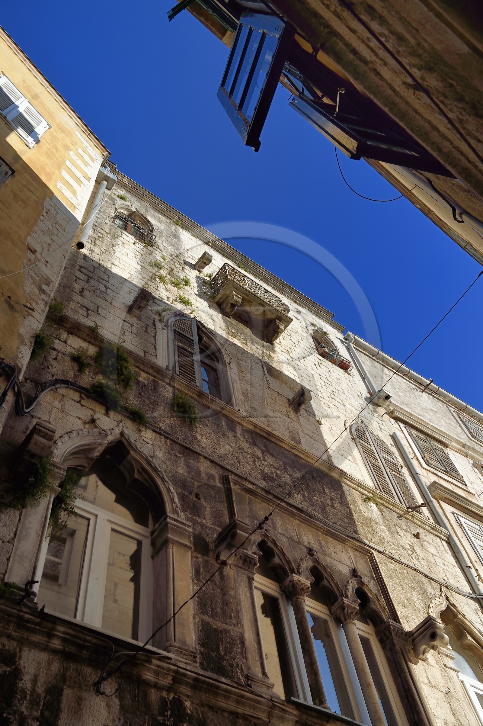 Croatie, Dalmatie, cote dalmate, Split, vieille ville romaine classée Patrimoine Mondial de l'UNESCO, Palais Cambi du début XVème siècle de style gothique