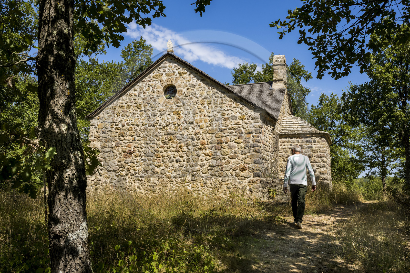 France, Var, Provence Verte (Green Provence), Bras village next to Saint Maximin, Le Peyrourier - une campagne en Provence, the rebuilt Templar chapel