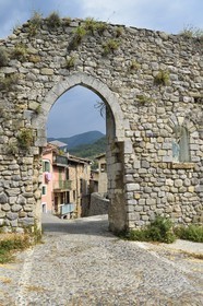 France, Alpes-Maritimes, Bevera Valley, Sospel, last medieval town gate and remnants of rampart