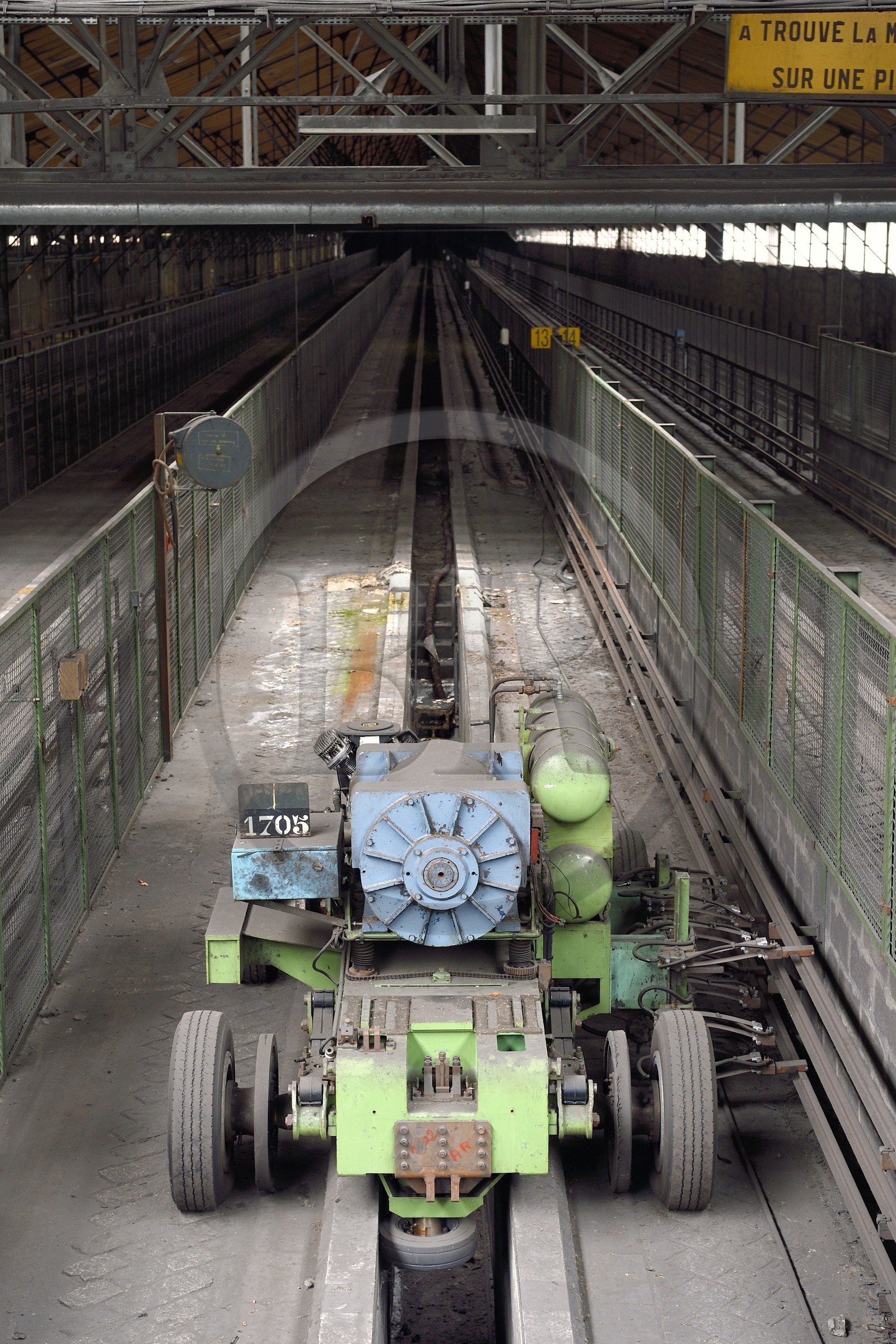 France, Puy de Dome, Clermont Ferrand, Test tracks at the Michelin plant in Cataroux, lead-weighted trolleys went back and forth incessantly to test the tires