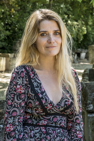 France, Bouches du Rhone, Arles, the Alyscamps, listed as World heritage by UNESCO, the director of the musée départemental Arles antique Romy Wyche