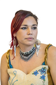 France, Paris (75), siège de l'UNESCO, Twyla Edgi Masuzumi représentante de la communauté Dénée du nord-ouest du Canada