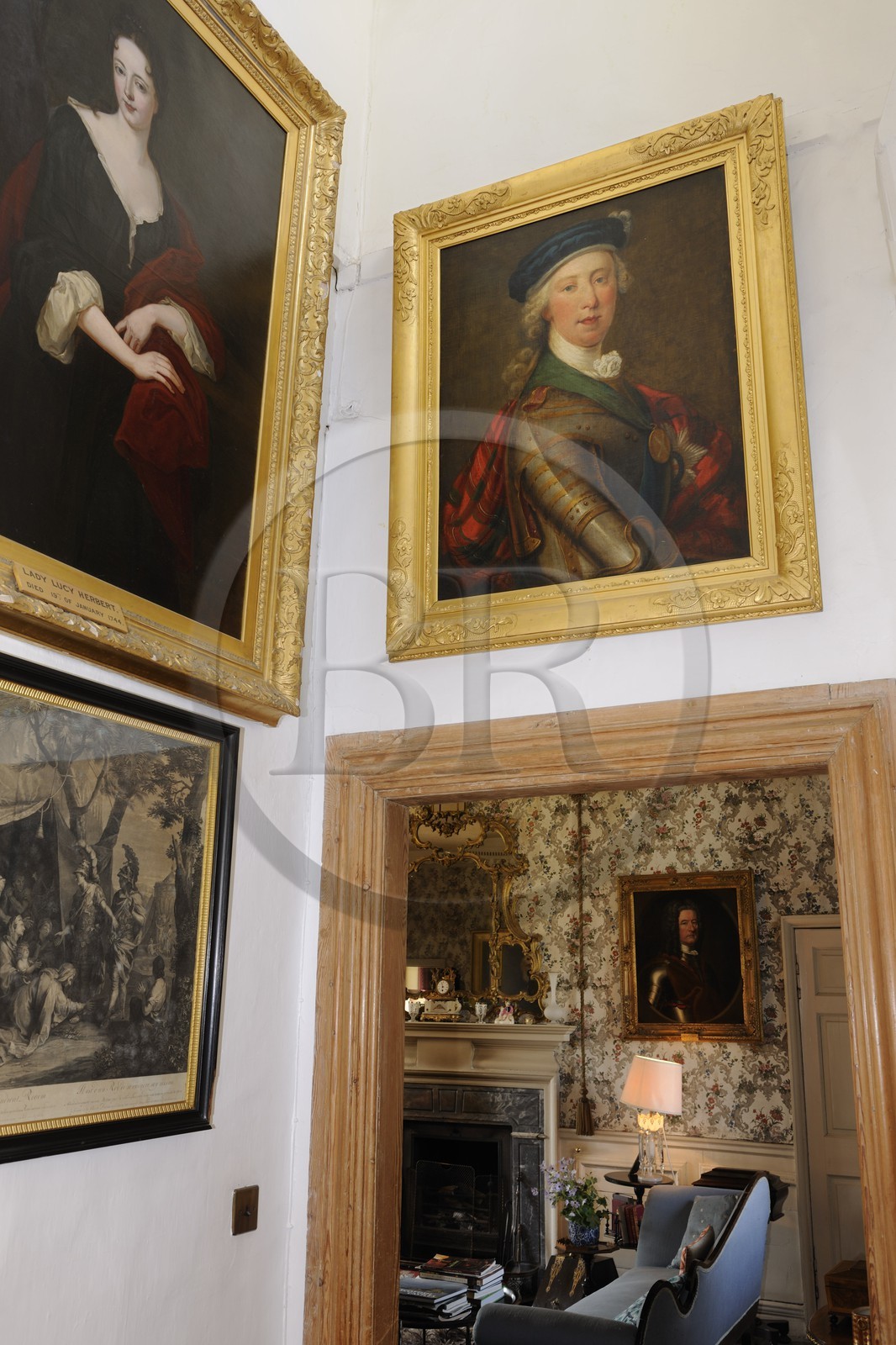 Royaume-Uni, Ecosse, région des Borders, vallée de la Tweed, le château de Traquair House, portrait de Bonnie Prince Charlie