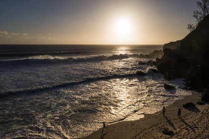 France, Ile de la Reunion, Petite-Ile sur la côte sud, plage de sable blanc de Grand-Anse (vue aérienne)