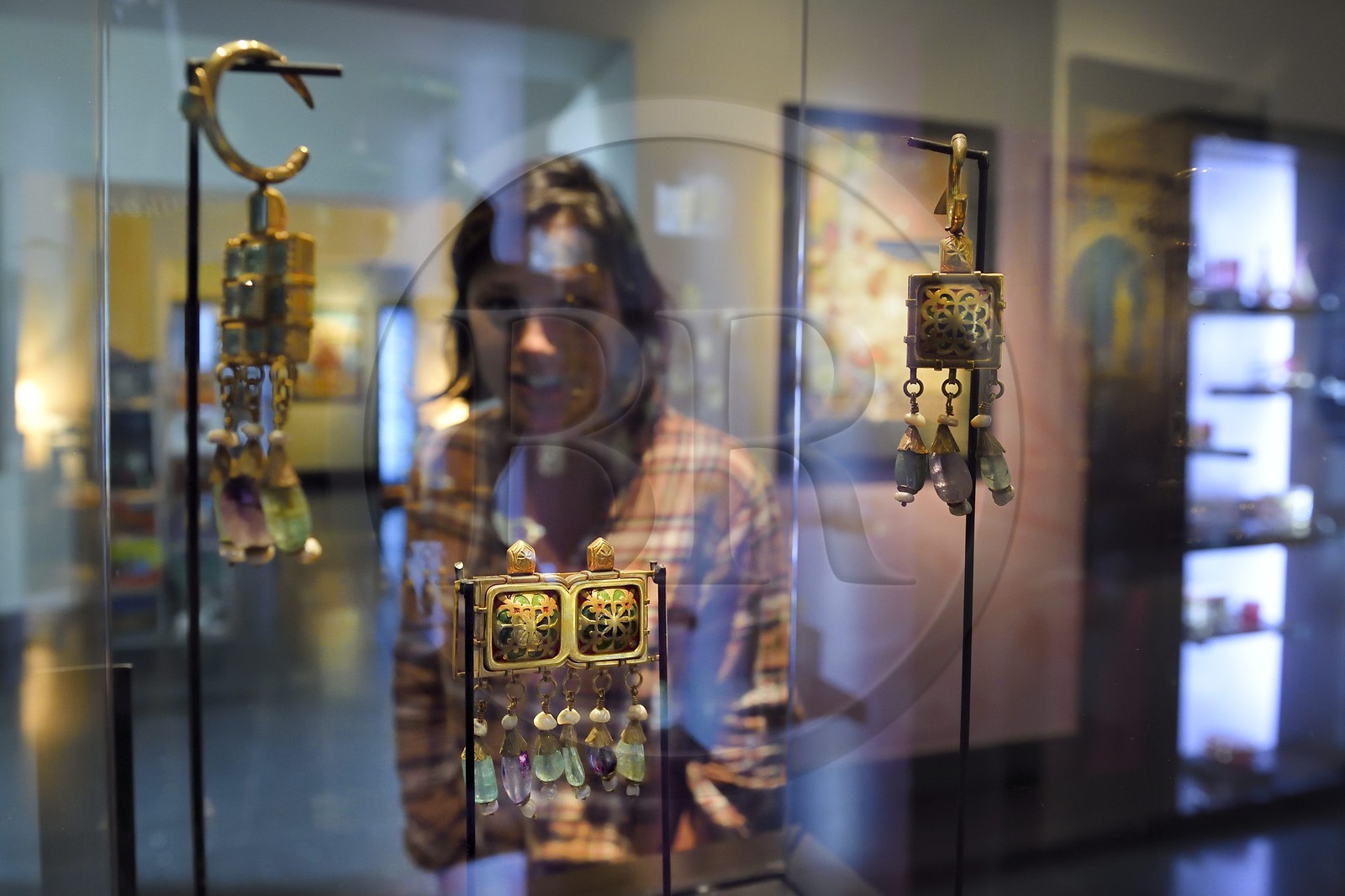 Morocco, Casablanca, Abderrahman Slaoui museum called the Collector's House, jewel reproduced in 1931 by Cartier with old earrings, gold and emeralds