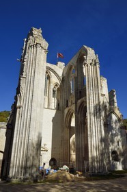 France, Seine-Maritime (76), Pays de Caux, Parc naturel régional des Boucles de la Seine normande, Saint-Wandrille-Rançon, abbaye Saint-Wandrille de Fontenelle, abbaye bénédictine fondée au VIIe siècle, l'ancienne abbatiale