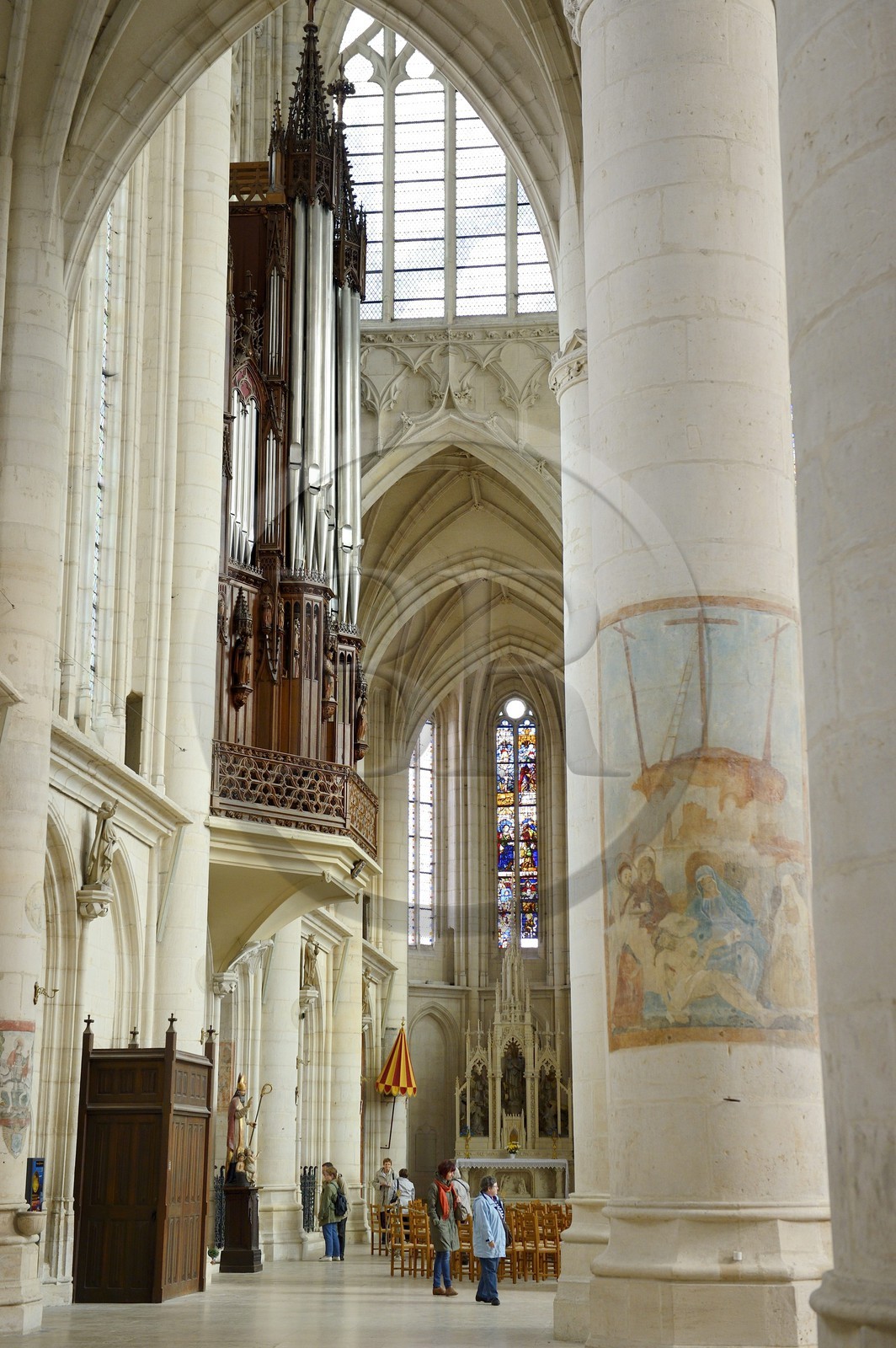 France, Meurthe-et-Moselle, Saint-Nicolas-de-Port basilica, the organ case of Joseph Cuvillier