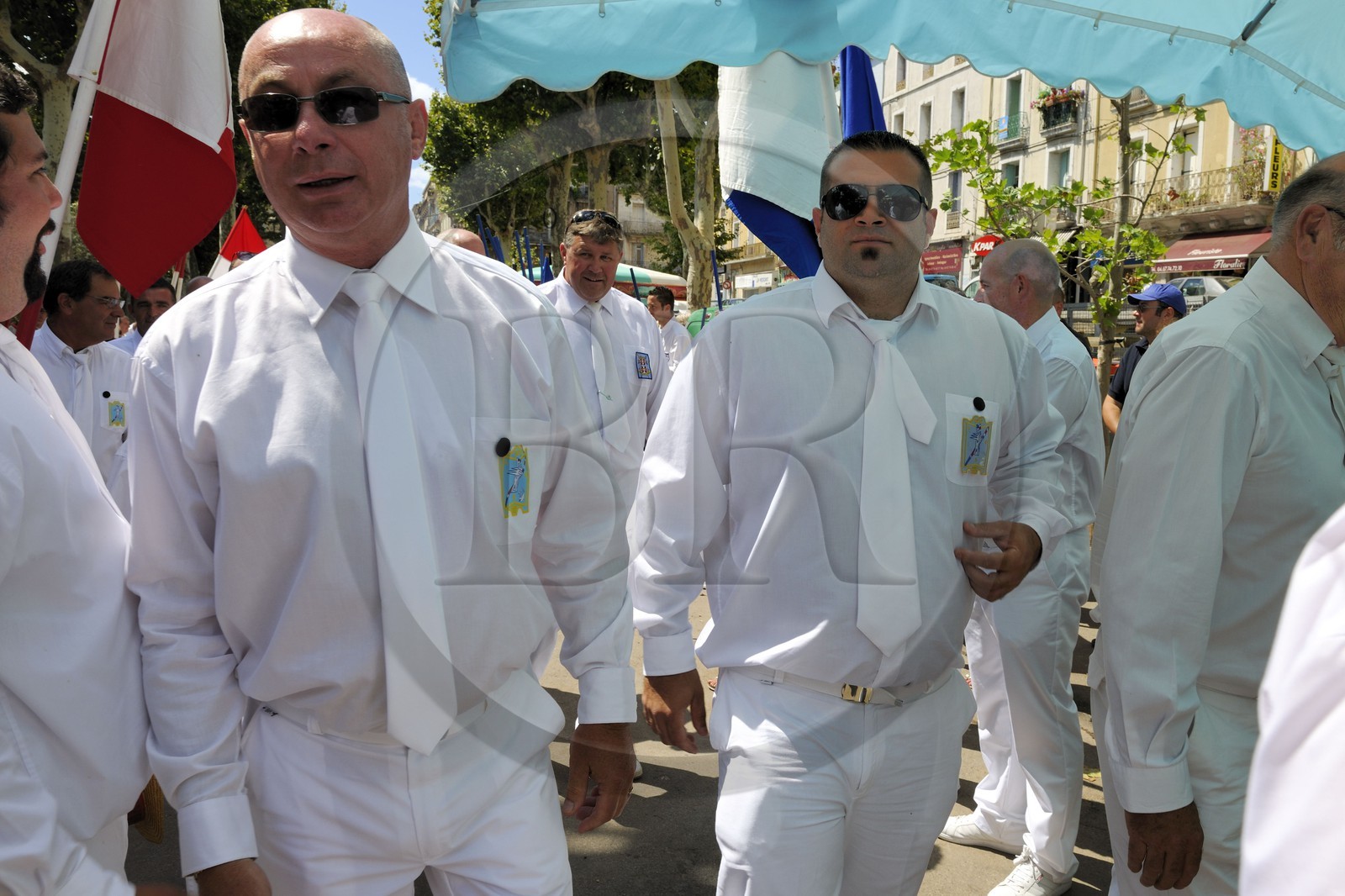 France, Herault, Sete, Fete de la Saint Louis (St Louis's feast), parade of the water jousters