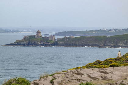 France, Cotes d'Armor, Grand Site de France Cap d'Erquy – Cap Frehel, Plevenon, 15th century La Latte Fort or Roche Goyon castle