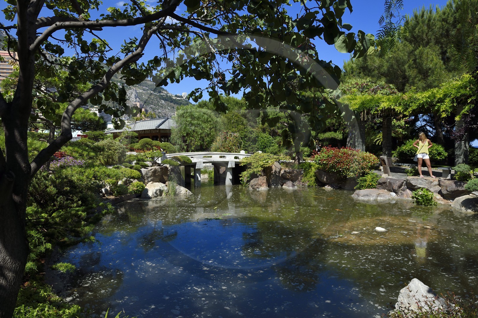 Principality of Monaco, Monaco, Monte-Carlo, the Japanese garden by landscape architect Yasuo Beppu