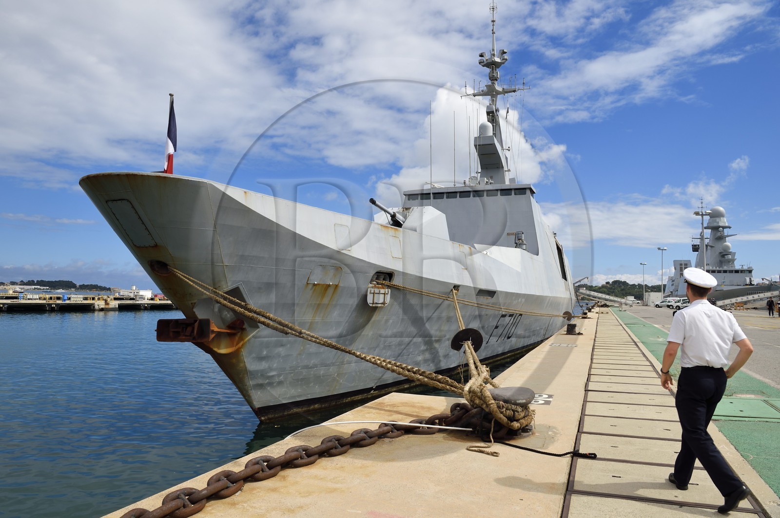 France, Var (83), Toulon, la base navale (Arsenal), quai Millhaut, la frégate La Fayette (F710) de la Marine nationale