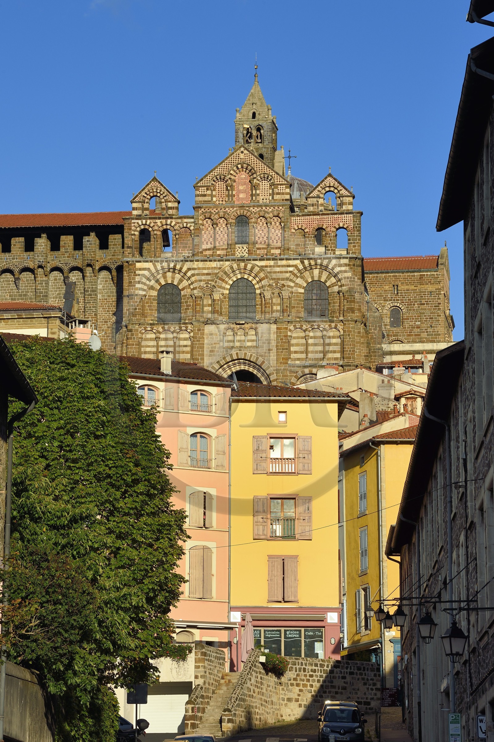 France, Haute Loire, Le Puy en Velay, Routes of Santiago de Compostela, the 12th century Our Lady (Notre-Dame-de-l'Annunciation) cathedral listed as World heritage by UNESCO