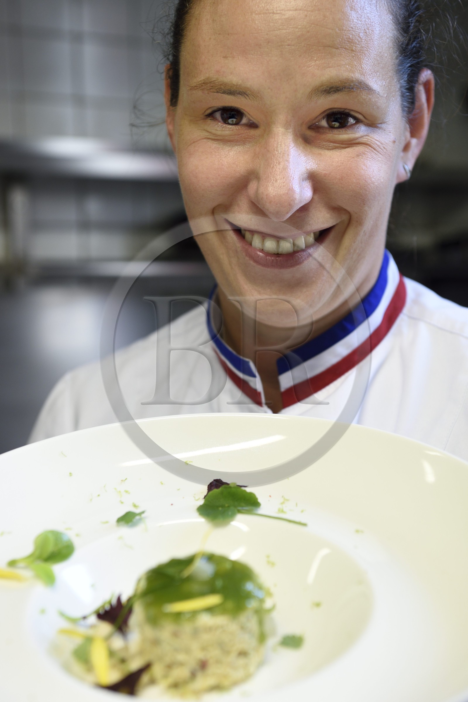 France, Pyrenees Atlantiques, Basque Country, Biarritz, restaurant les Rosiers, the chef and Meilleur Ouvrier de France Andrée Rosier