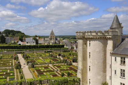 France, Indre et Loire, Loire Valley listed as World Heritage by UNESCO, Chateau de Villandry, the castle and the gardens, owned by Henry and Angelica Carvallo