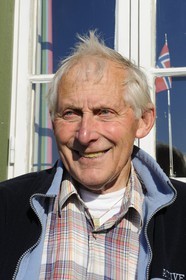 Norvège, Nordland, Iles Lofoten, le pêcheur et fermier Bard Borresen 85 ans