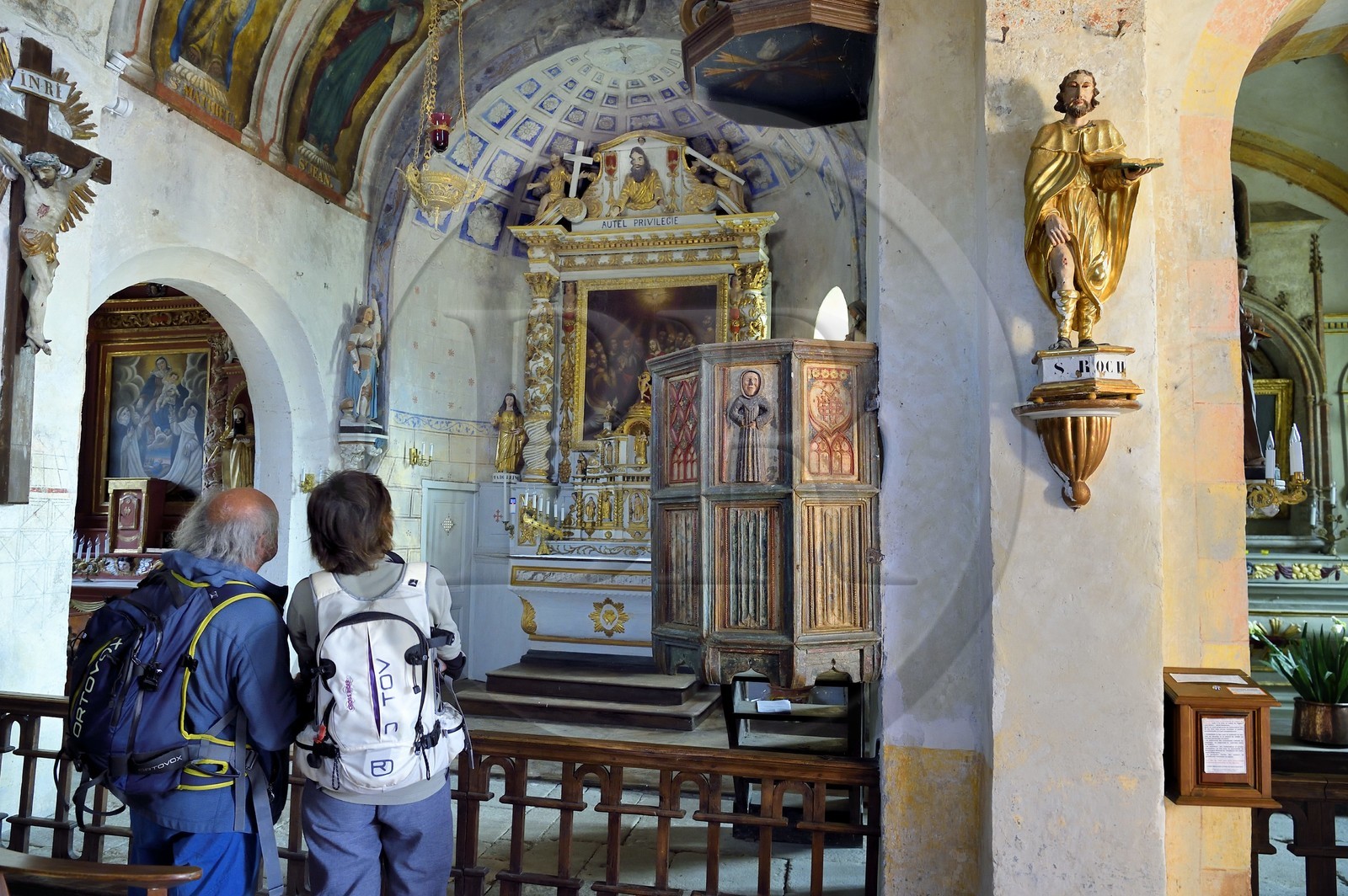 France, Cantal (15), étape sur le chemin de Saint-Jacques de Compostelle par la Via Arverna, Neussargues-Moissac, église Saint-Hilaire du XIIe siècle