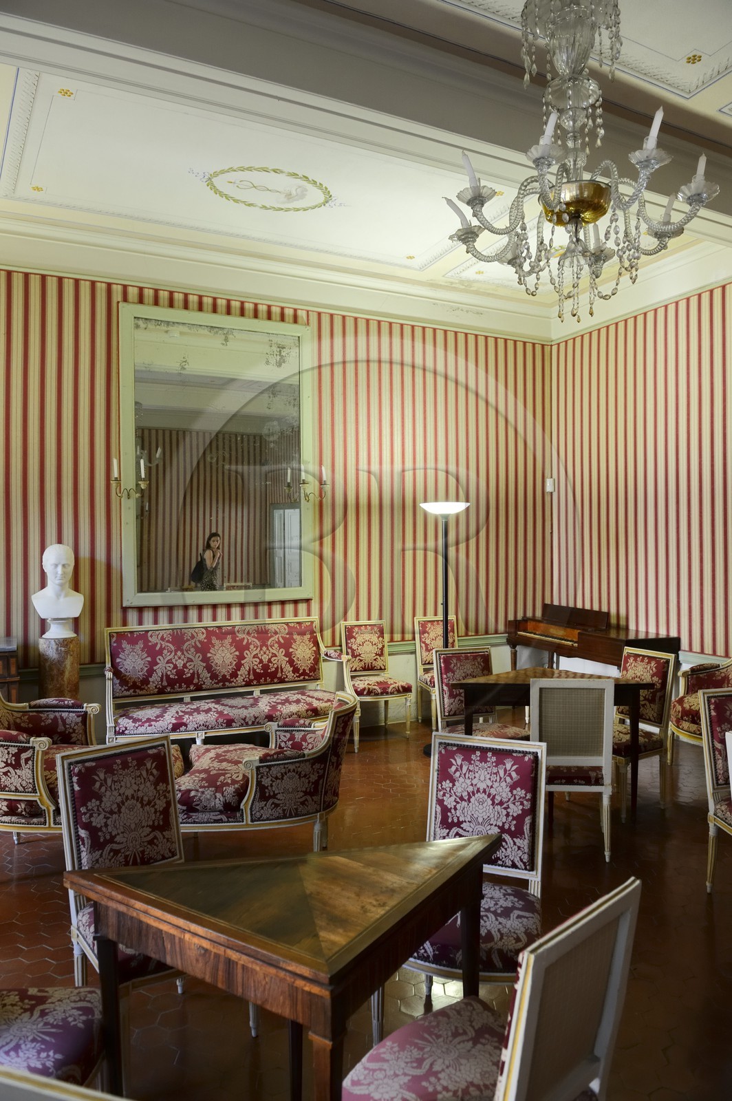 France, Corse-du-Sud (2A), Ajaccio, Musée de la Maison Bonaparte dans la maison natale de Napoléon Bonaparte, le salon de Madame Mère