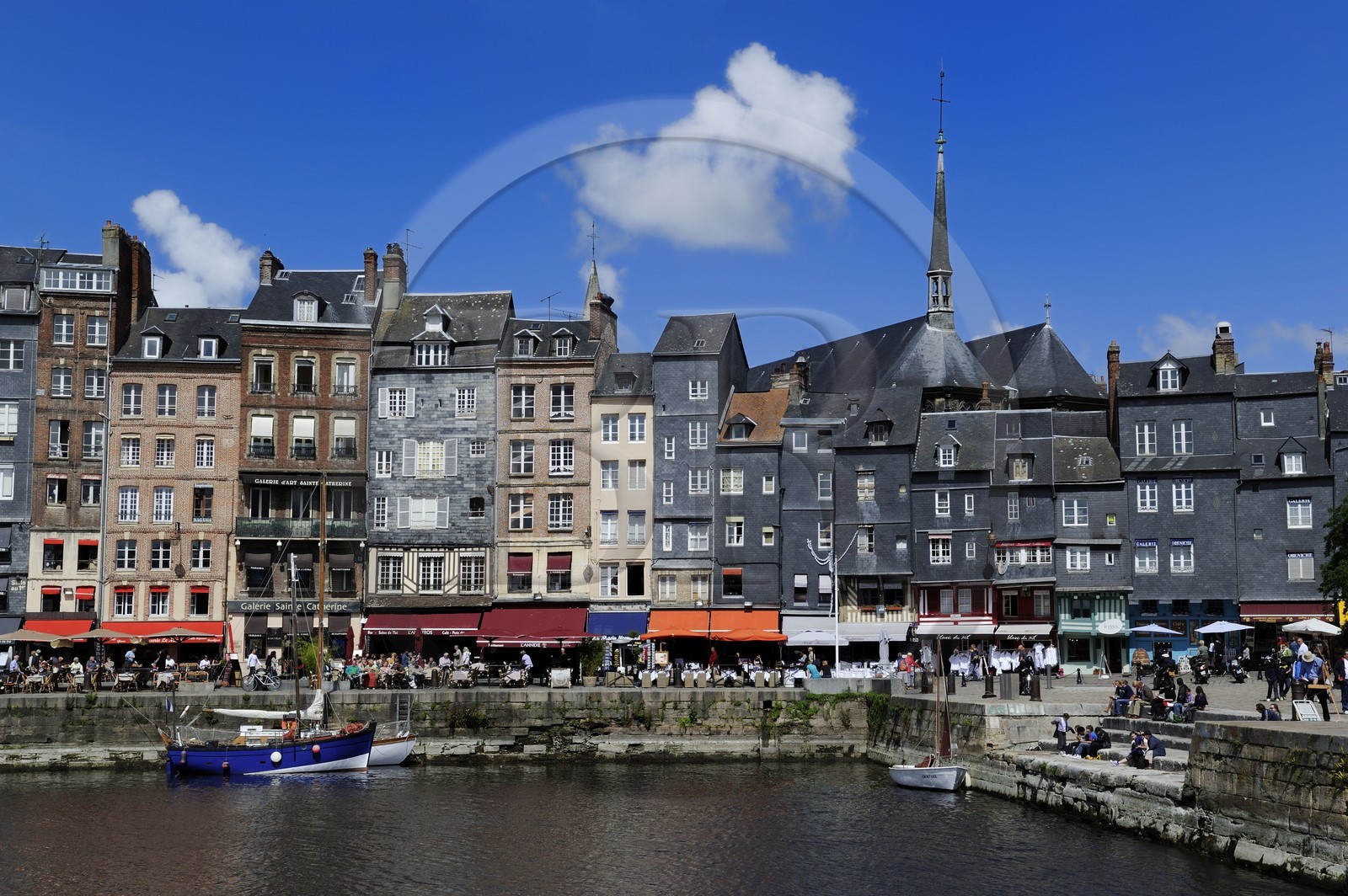 France, Calvados, Honfleur, the Vieux-Bassin (Old Basin), Sainte Catherine quay