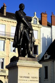 France, Saône-et-Loire (71), Châlon-sur-Saône, le statue de Nicéphore Niepce
