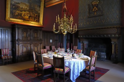 France, Maine et Loire (49), château de Montreuil-Bellay, salle à manger