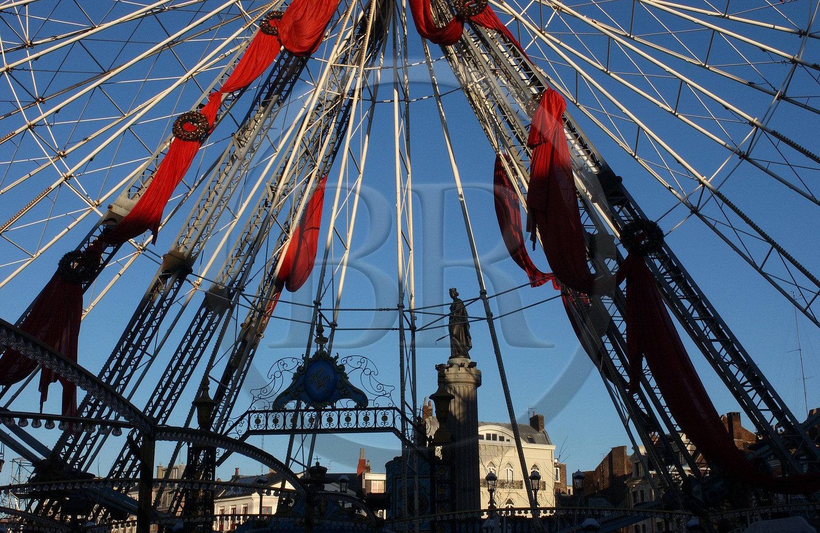 France, Nord, like every Christmas, big wheel is on the Grand' Place